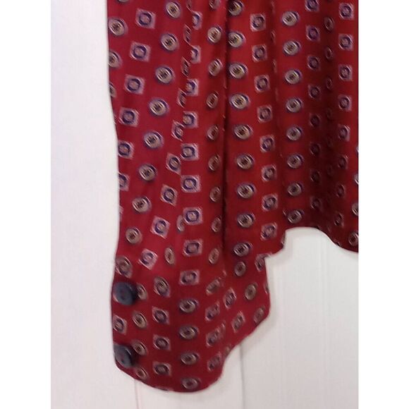 Vintage Fred Rothschild silky button down blouse, cropped size M - Picture 3 of 6